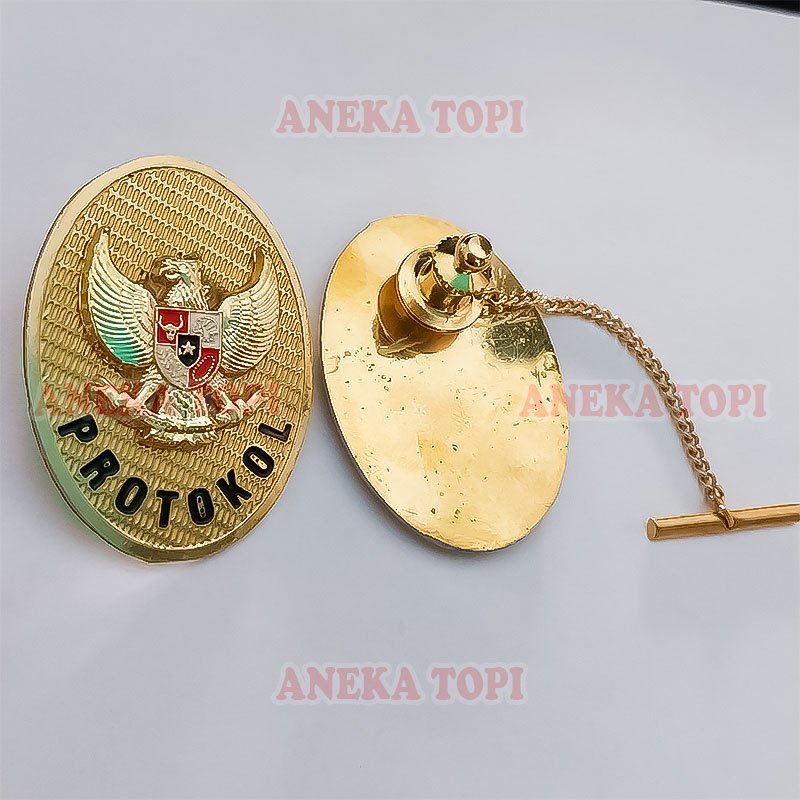 Jual Pin Protokol Garuda Rantai Pin Bros Protokol Rantai Warna Gold ...