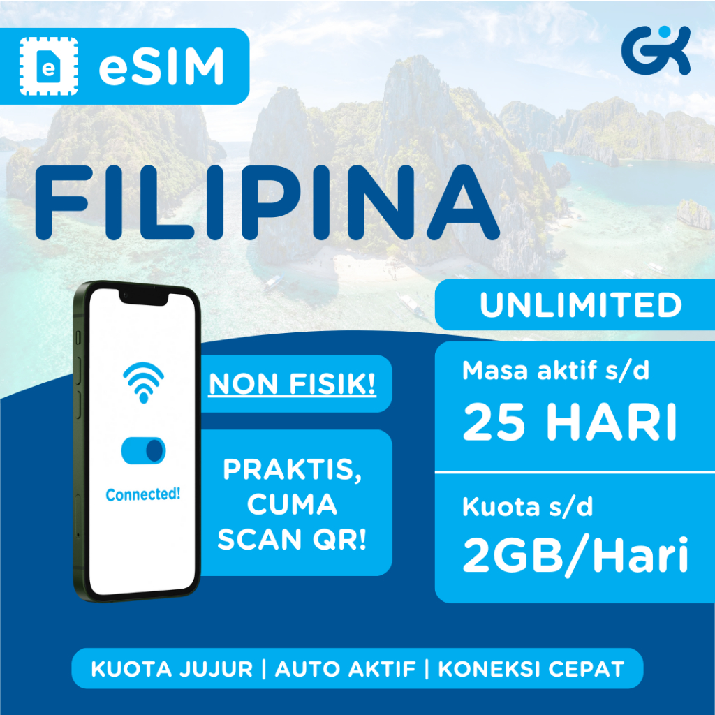 Jual eSIM Philippines Unlimited | Travel Sim Filipina Global Komunika ...
