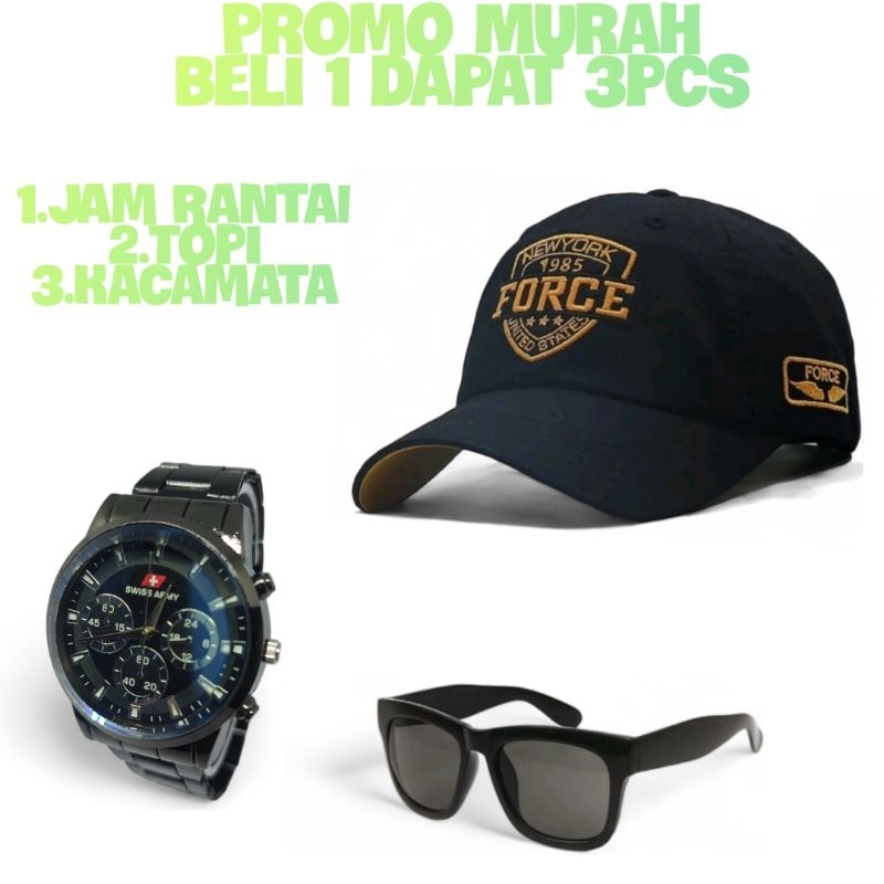 Jual Paket Promo Beli 1 Dapat 3 Jam Tangan Rantai Pria Wanita Gratis