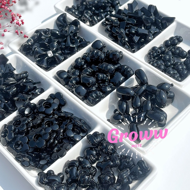Jual Manik Mote Akrilik Matte Black Edition (15gr) | Shopee Indonesia