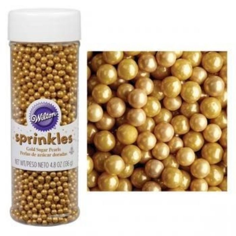 Jual springkle mutiara hiasan kue gold & silver | Shopee Indonesia