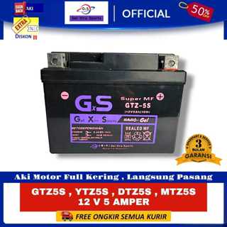 Jual Aki Motor GTZ5S ,5 AMPER Accu Baterai Honda Beat Fi Esp Vario 110