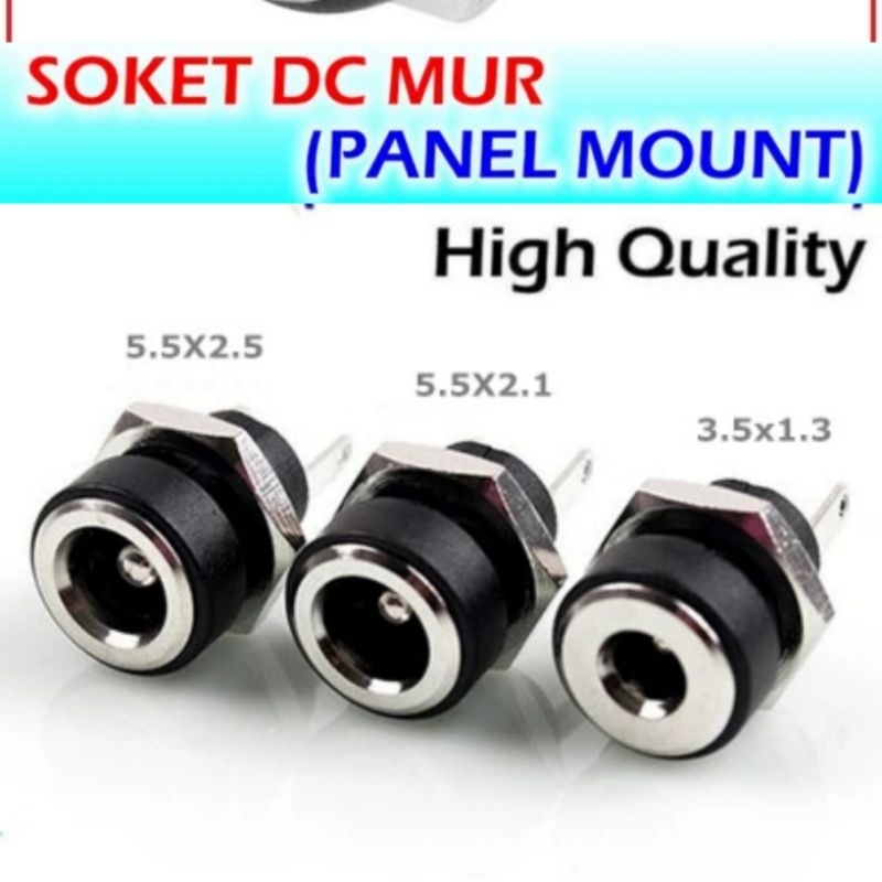 Jual Socket DC Mur Jack DC Female 5.5×2.5mm 5.5×2.1mm 3.5×1.35mm ...