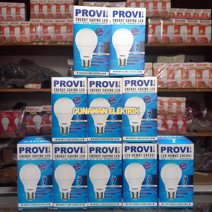 Jual Paket 10pcs lampu LED Provi A 7 Watt, 7W, 7watt hemat energi ...