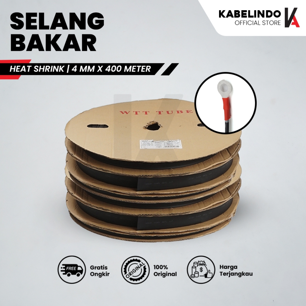 Jual Selang Bakar Heat Shrink Tube Selongsong Kabel Bakar