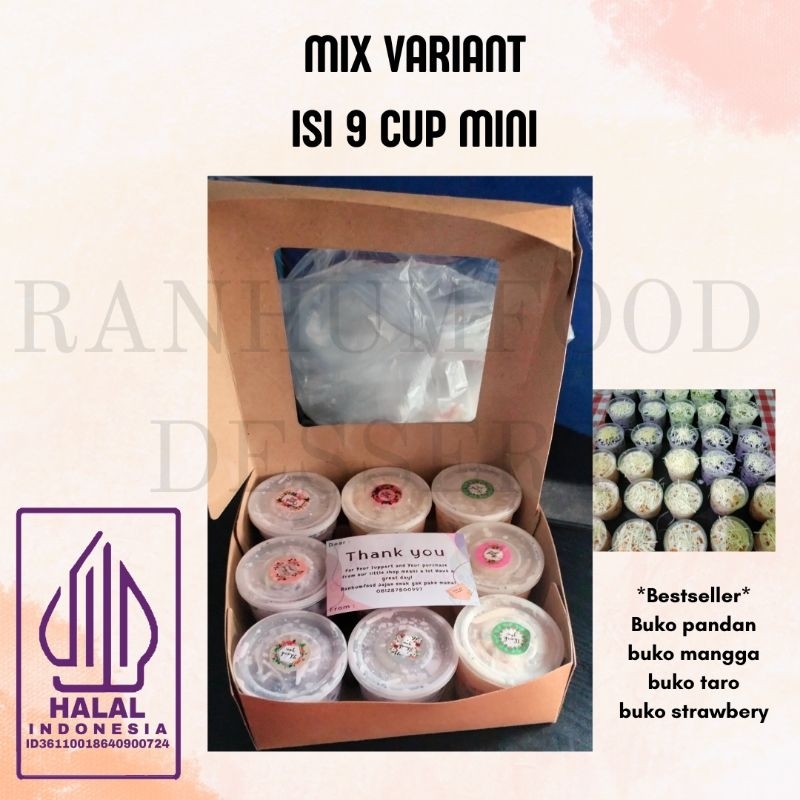 Jual BUKO PANDAN/BUKO MANGGA/BUKO TARO/BUKO STRAWBERY/DESSERT BOX ISI 9 ...