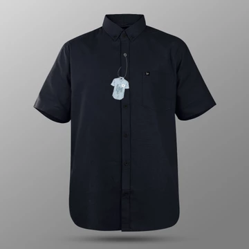 Kemeja Basic Polos Lengan Pendek Pria Dewasa Slimfit Katun Sigaret Premium By LM