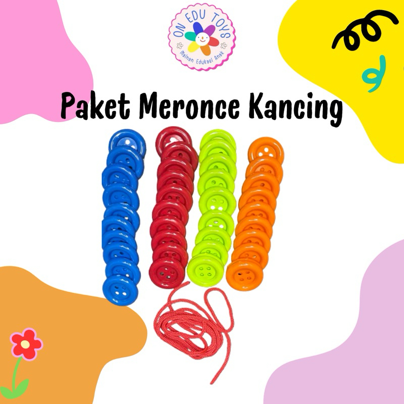 Jual ON Edu Toys - Meronce Kancing Besar 3.5 cm / Kancing / Montessori ...