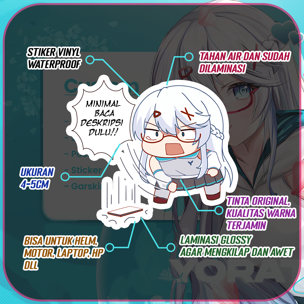 Jual Stiker Honkai Impact 3rd Hi3 SET Elysia Fuhua Mei Bronya, Sticker ...