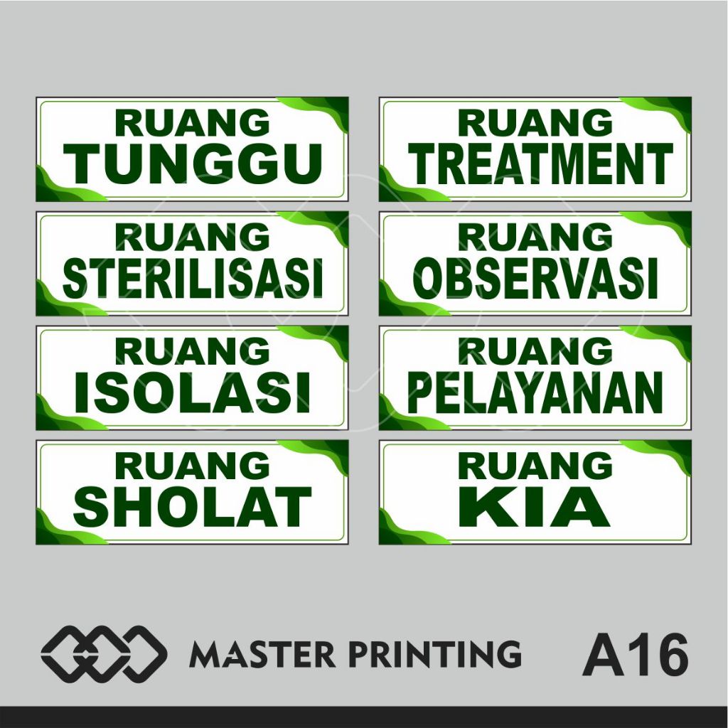 Jual A16 - Akrilik Nama Ruangan di Rumah Sakit dan Puskesmas, Acrylic ...