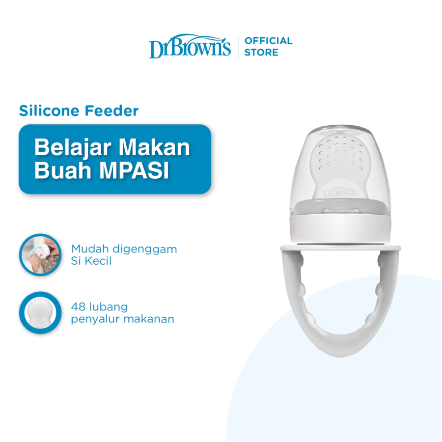 Dr.Brown's Fresh Firsts Silicone Feeder 1 Pack / perlengkapan makan anak / Empeng Buah (GREY))