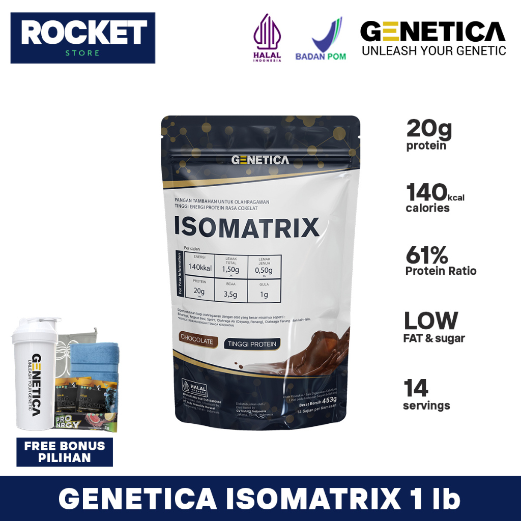 Jual GENETICA Isomatrix 1 lb & 2 lbs - Whey Protein with Isolate Vegan ...