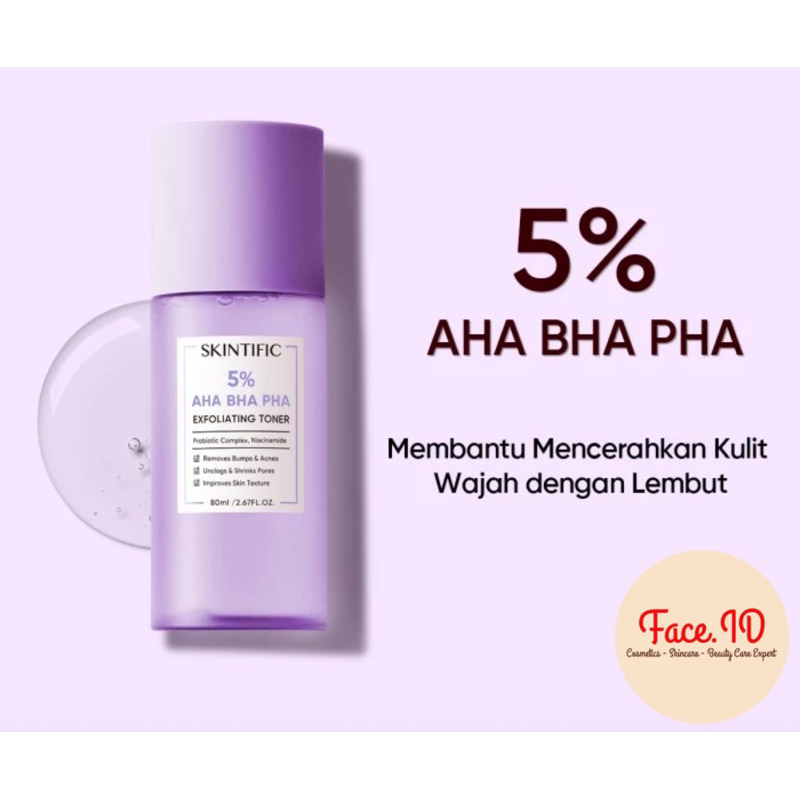 Jual SKINTIFIC 5% AHA BHA PHA EXFO TONER 80ML | Shopee Indonesia