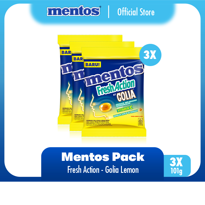 Jual Mentos Fresh Action Golia Honey Lemon 101g - Permen Pelega ...