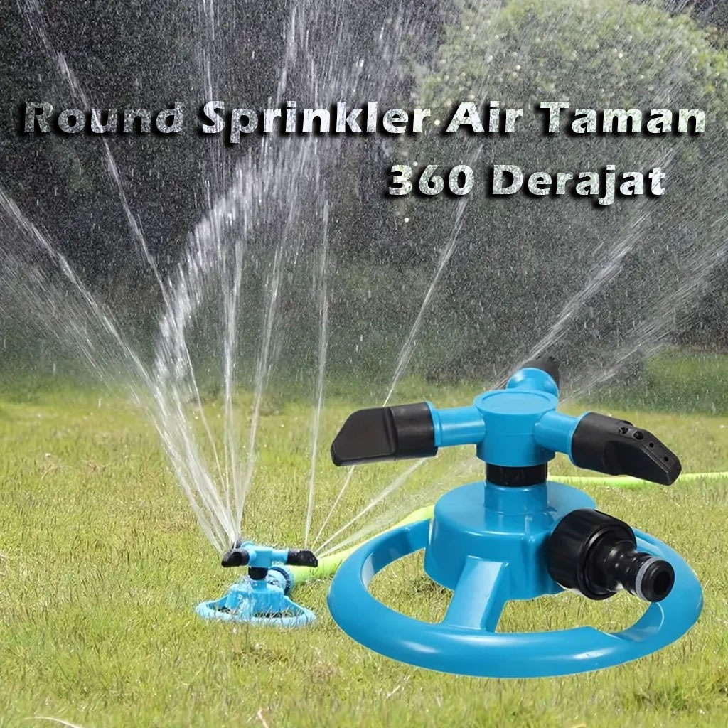 Ideku Round Sprinkler Air Taman 360 Derajat Full Set Alat Siram Semprotan Kebun Irigasi Sistem Irigasi - Sprinkler Air Taman 3 Head 360 Derajat Full Set