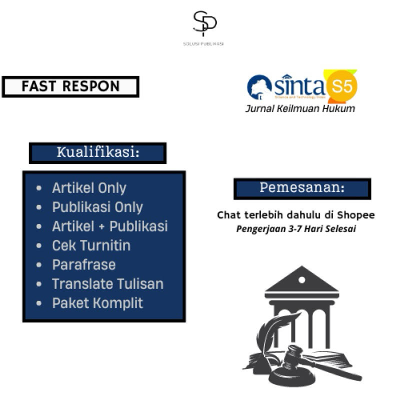 Jual Publikasi Jurnal Sinta 5 Hukum (Fast Track) | Shopee Indonesia