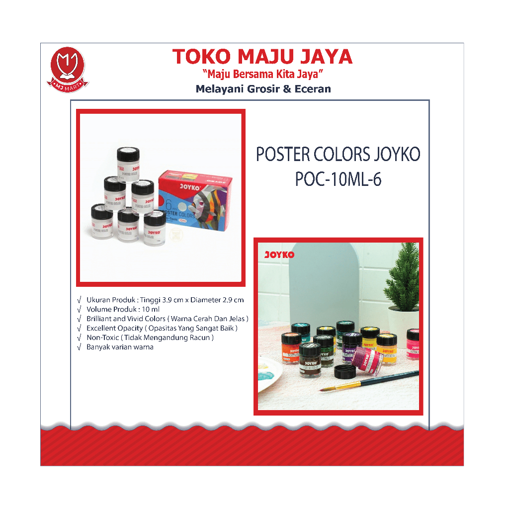 Jual POSTER COLORS JOYKO POC-10ML-6 | Shopee Indonesia