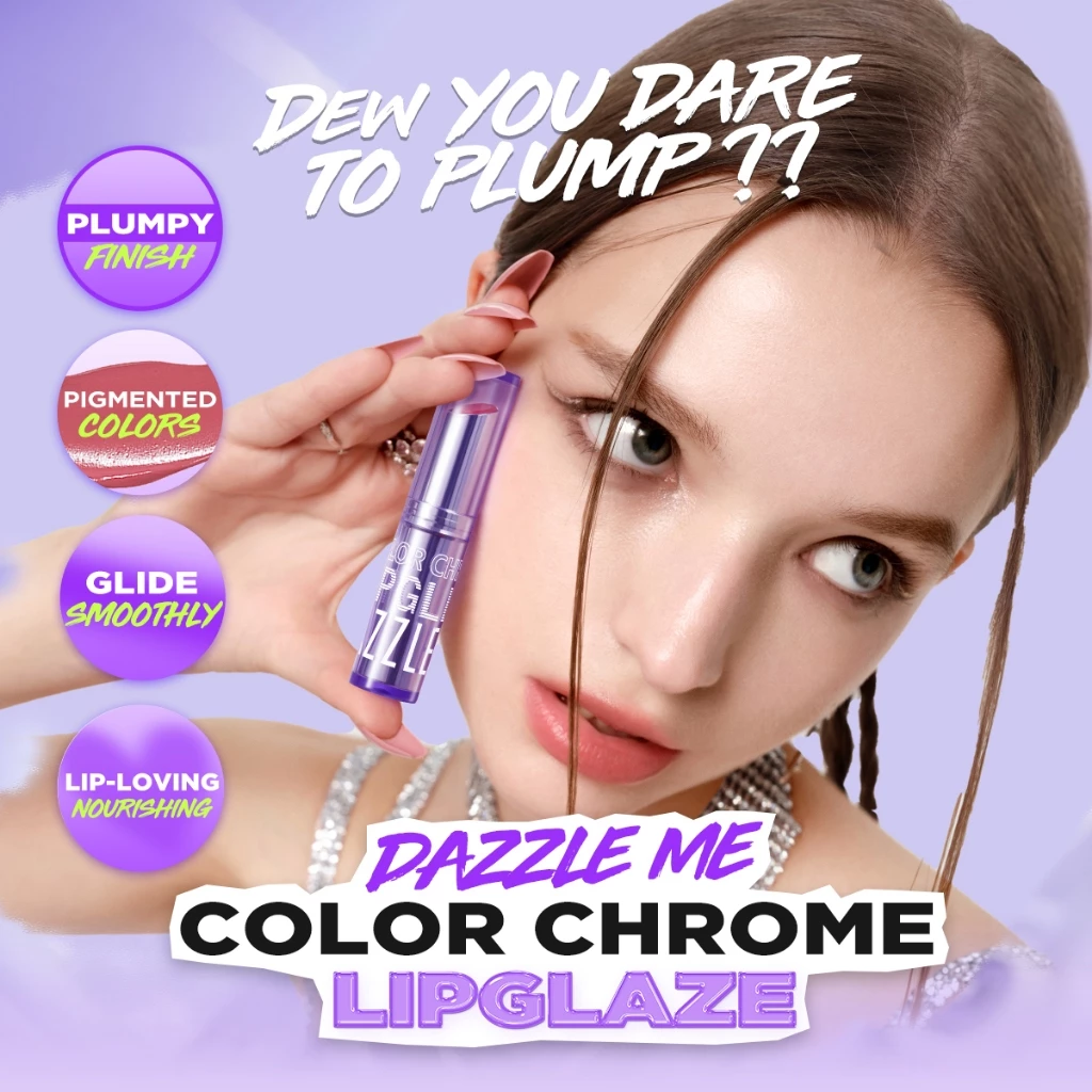 Lip Glaze Lipstick Balm Dazzle Me untuk Melembabkan Bibir dan Berpigmentasi Tinggi Glossy