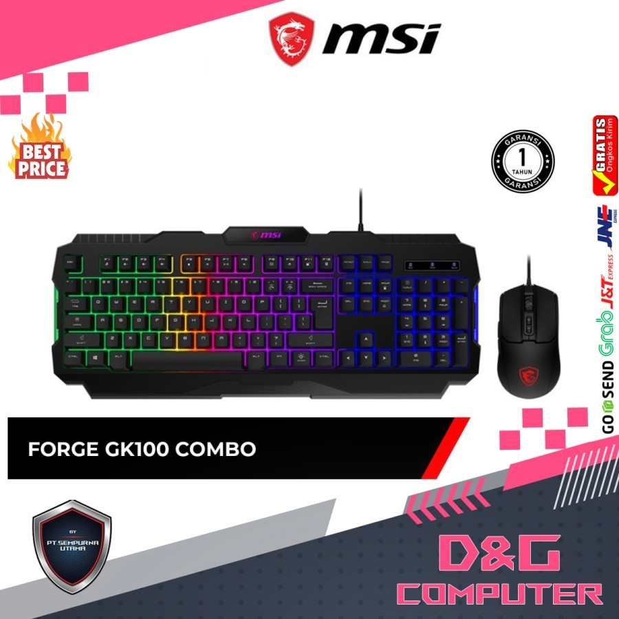 Jual Msi GK100 Keyboard Mouse Gaming Combo | Shopee Indonesia