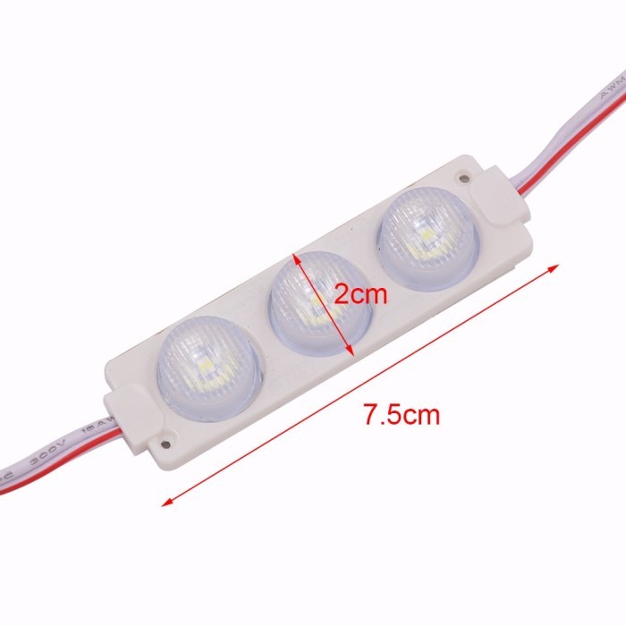 Jual Lampu led strip dc 12volt 3 mata putih | Shopee Indonesia