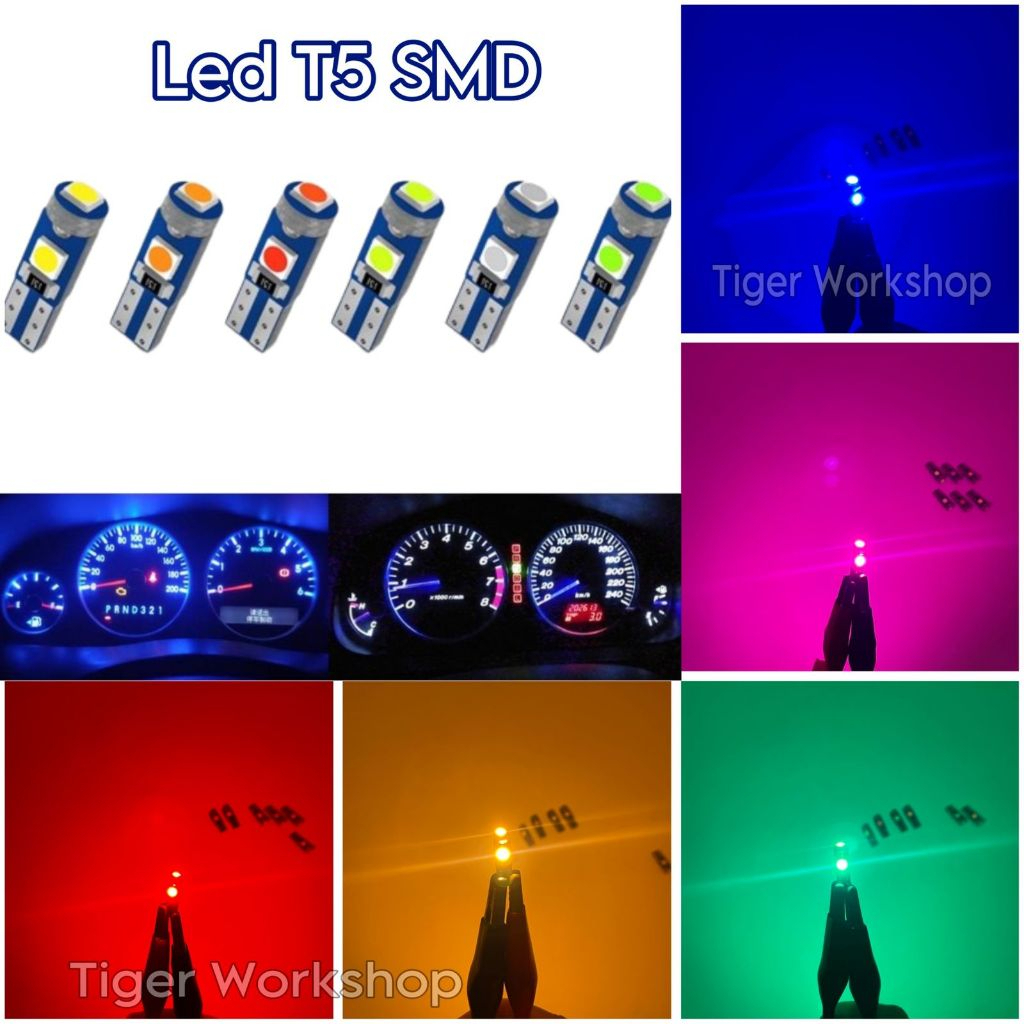Jual LAMPU LED SPEEDOMETER INDIKATOR T5 3 MATA SMD 12 VOLT MOTOR MOBIL ...
