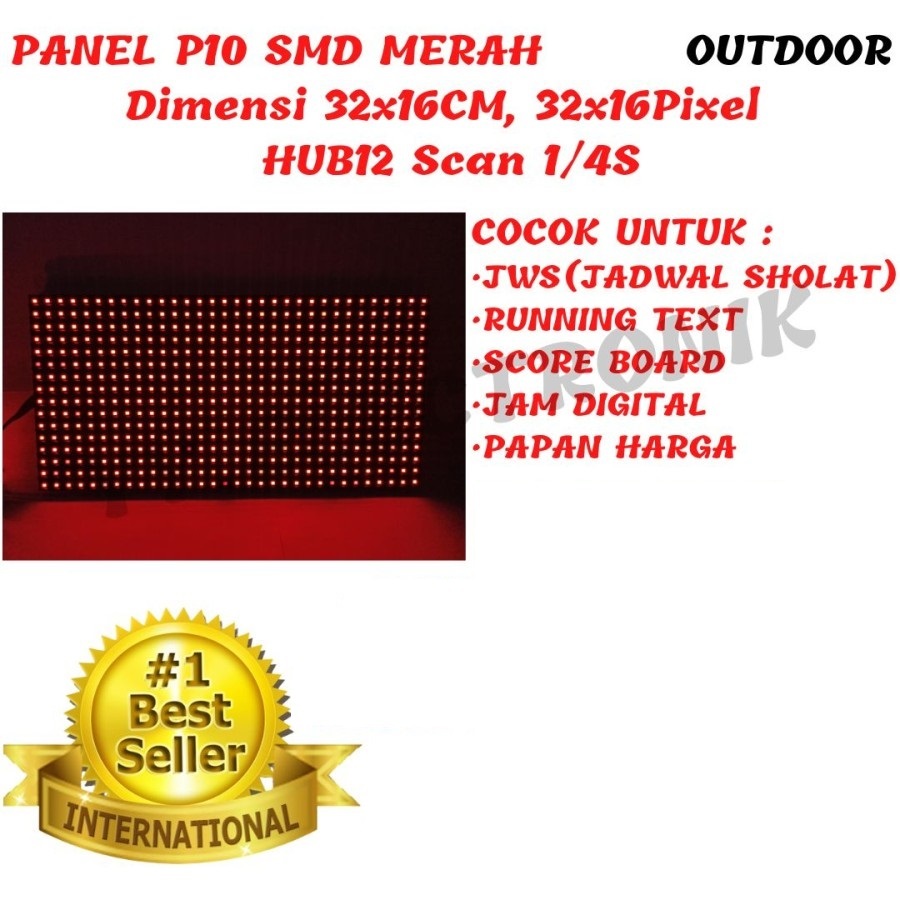 Jual panel Module Modul Led P10 Running Text SMD Merah Outdoor | Shopee ...