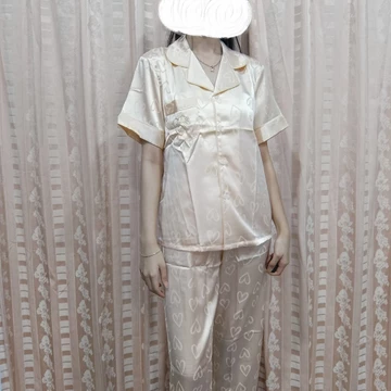 VTreasury Baju Tidur Wanita Piyama Satin Premum Sutra Lengan Pendek Celana Panjang 431