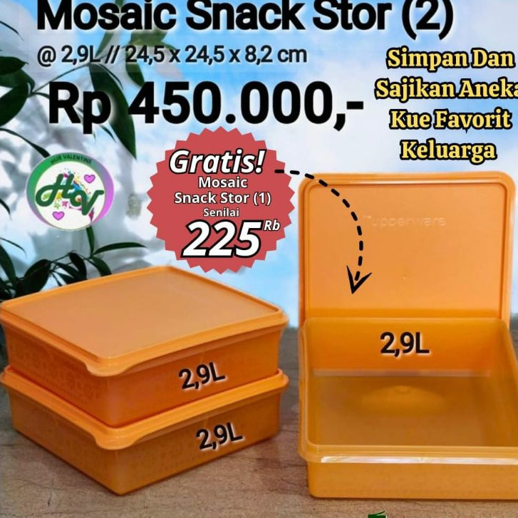 Jual snack stor mosaic 2,9L ORI seal tutup snack stor promo | Shopee ...