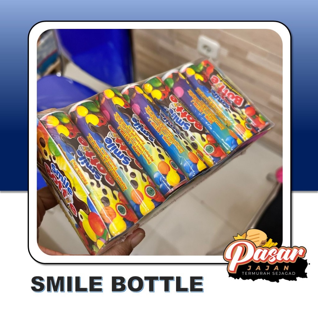 Jual Smile Bottle Coklat Butir Aneka Warna dalam Botol Per Box isi 24 ...