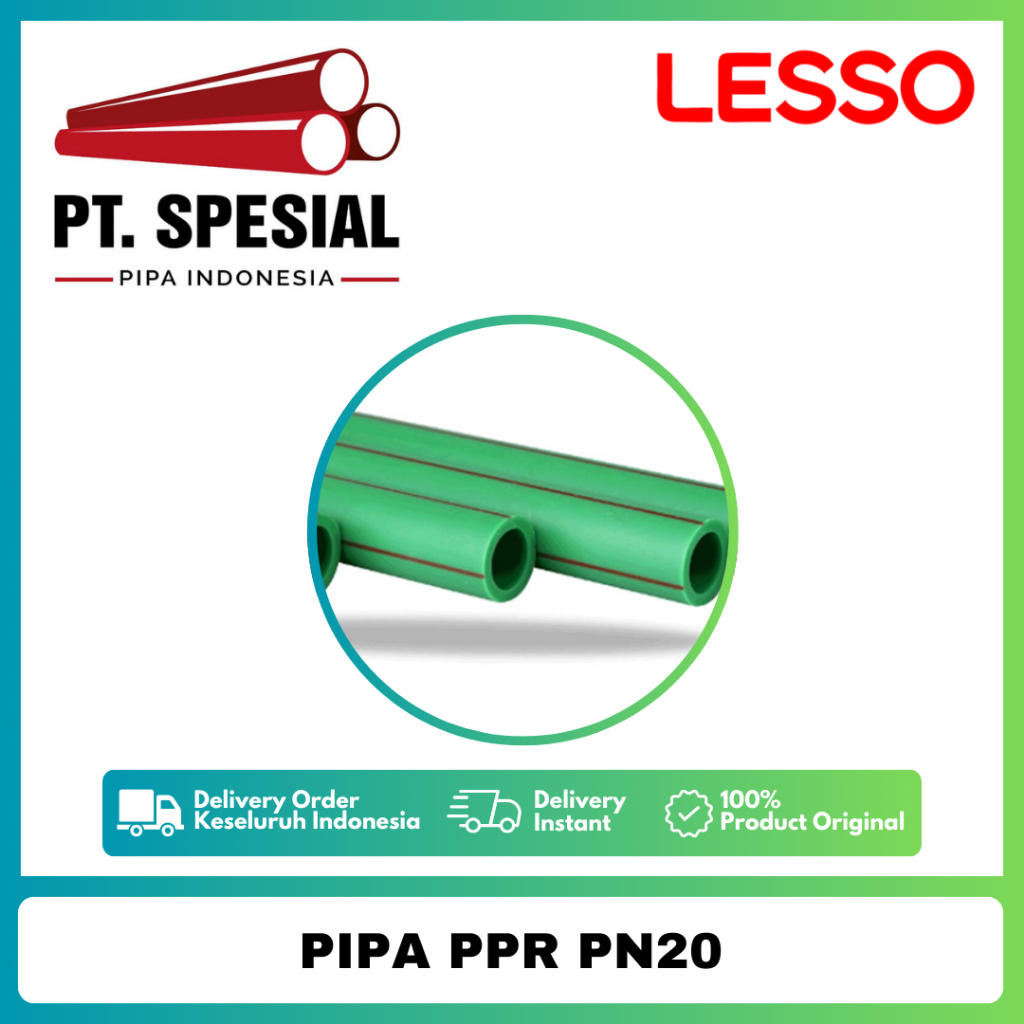 Jual Pipa PPR PN20 Air Panas Lesso DN25 - 3/4