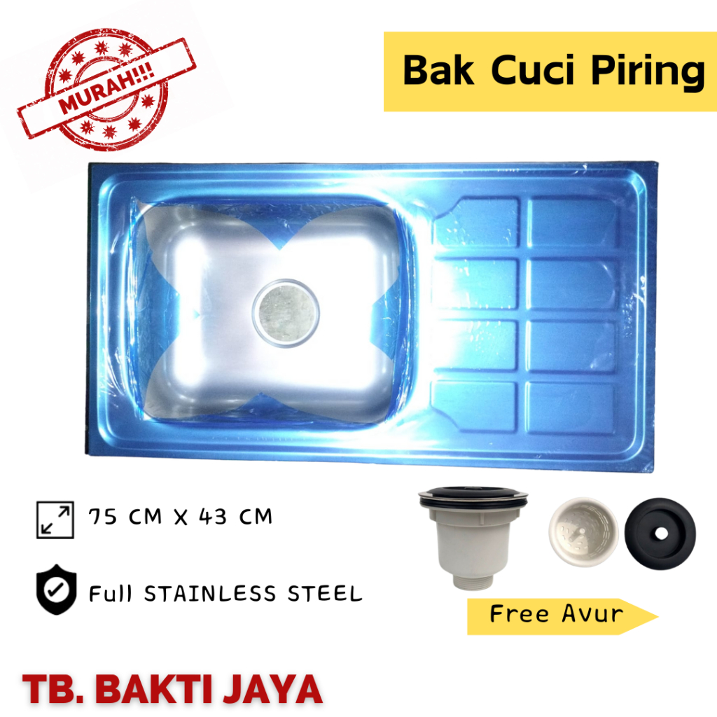 BAK CUCI PIRING / KITCHEN SINK / BAK CUCI PIRING SET AVUR 75 X 43 PRESTILE