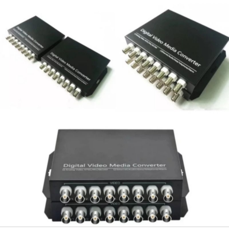 Jual Extender Video CCTV Bnc 8 Channel Via with fiber optic FO up to 10 ...