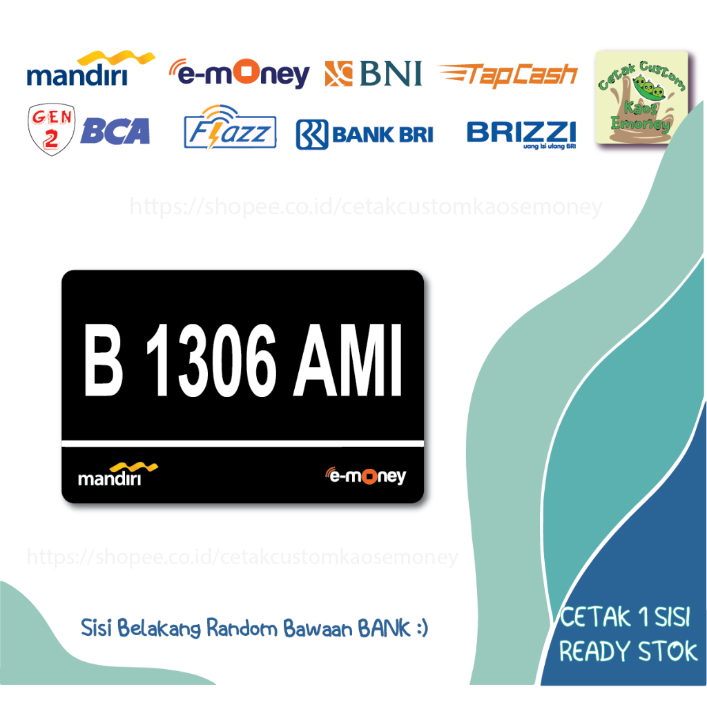 Jual KARTU E MONEY E TOLL KARTU DESIGN PLAT NOMOR HITAM EMONEY MANDIRI ...