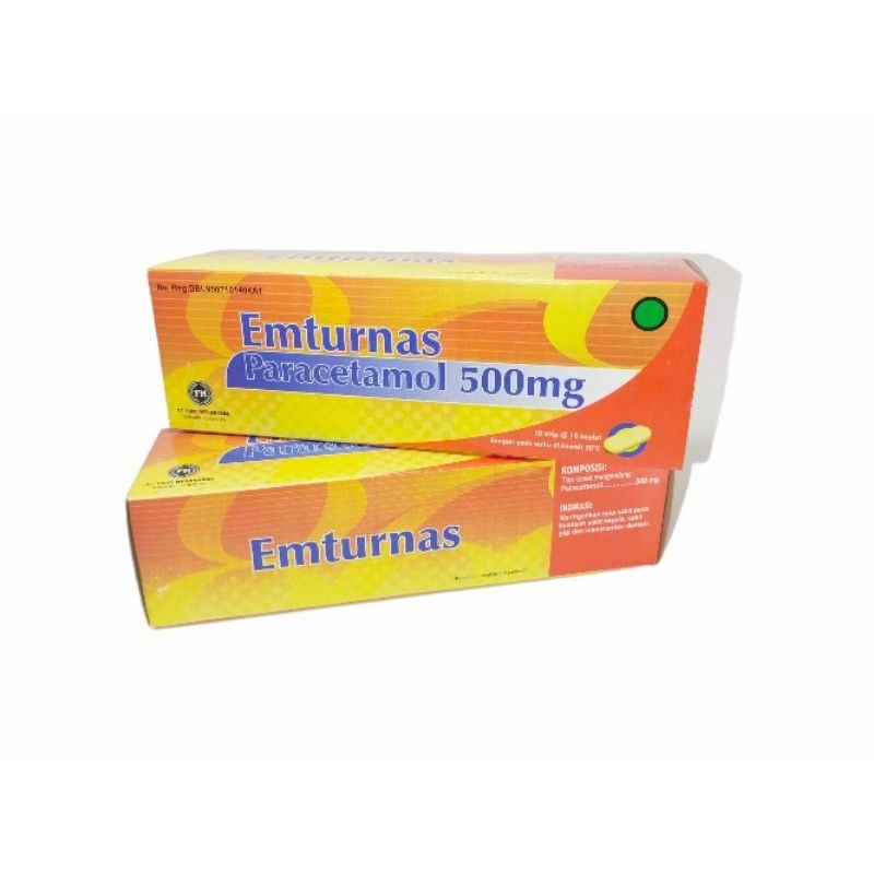 Jual EMTURNAS PARACETAMOL 500MG TABLET BOX ISI 10 STRIP KAPLET PROMO ...