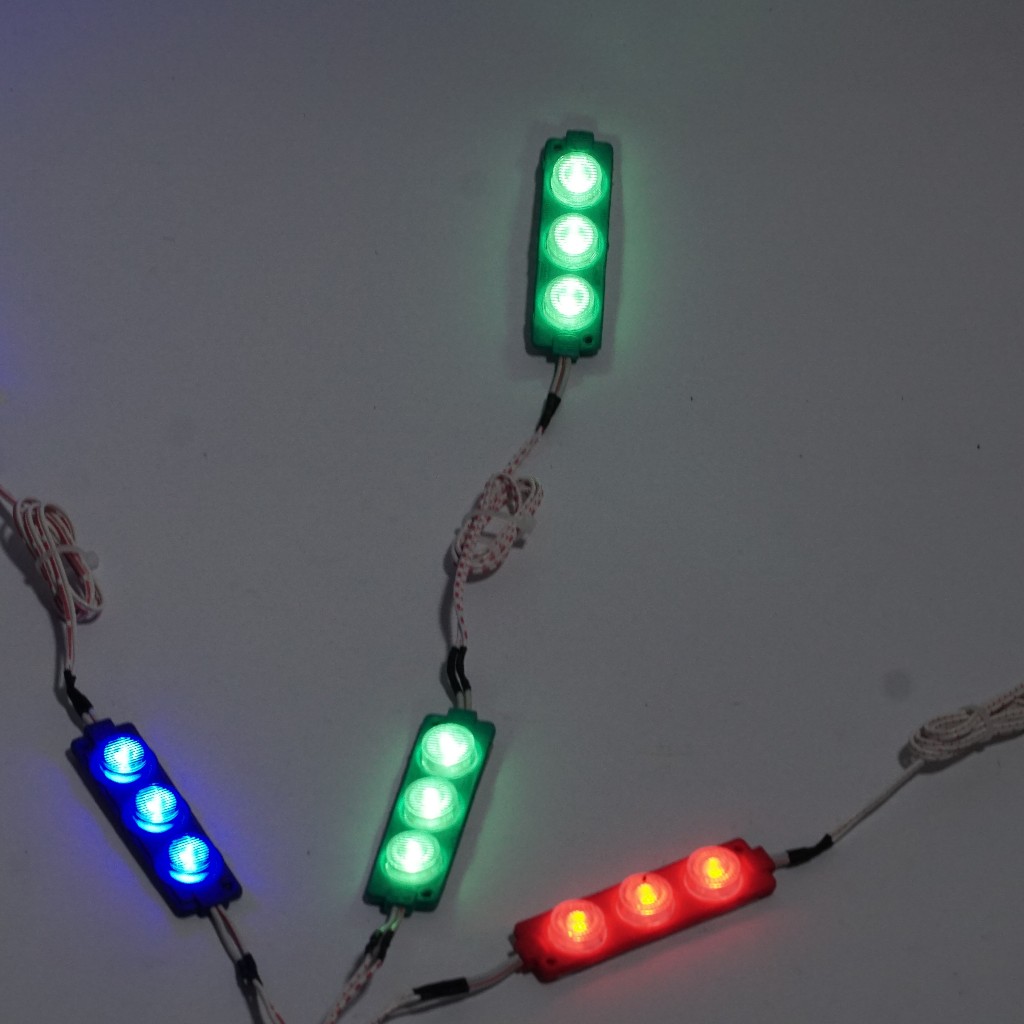 Jual Lampu layang-layangan LED 3 mata RGB modul controller 4 kaki 7 ...