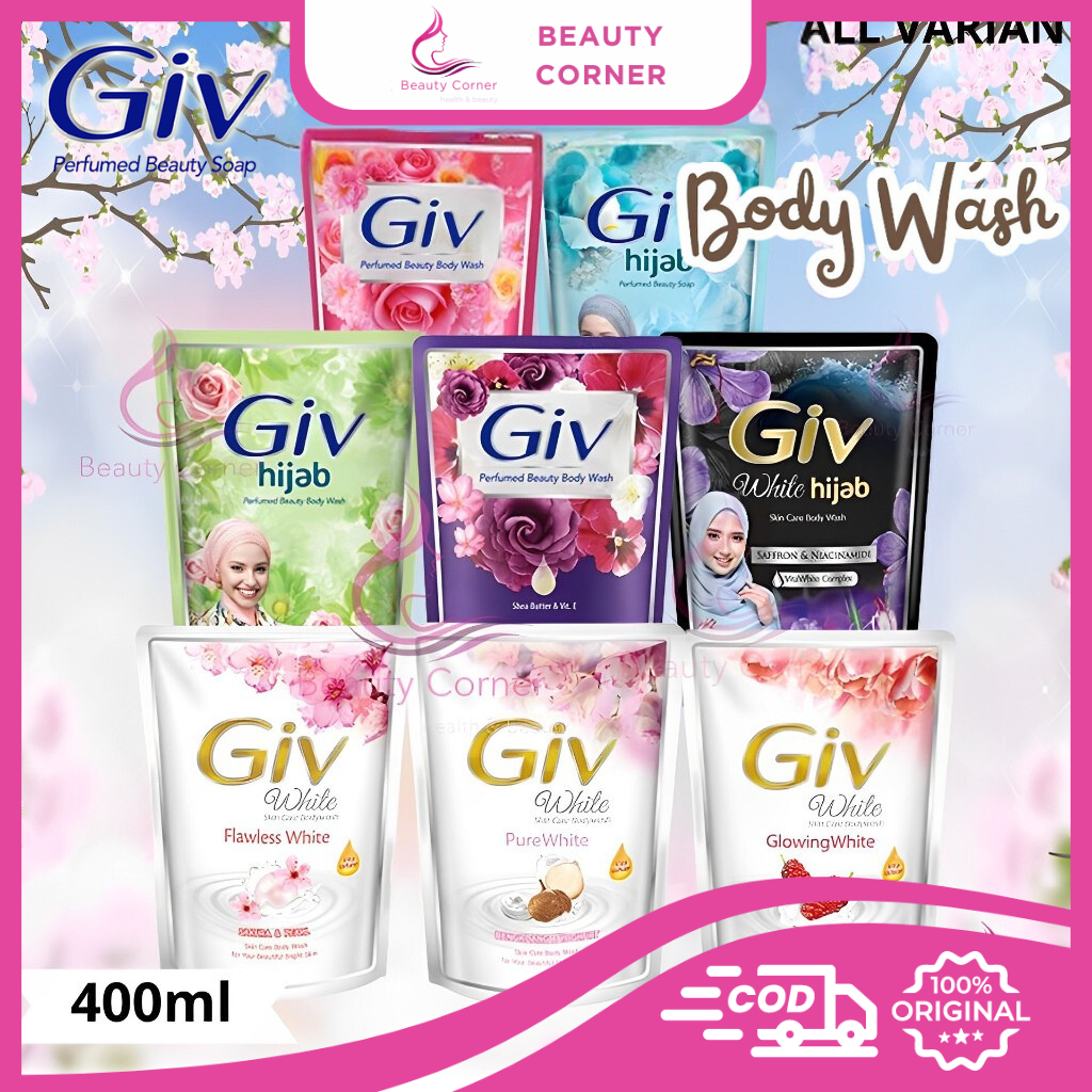 (Refill 400ml) Giv White Skin Care Body Wash - Sabun Mandi