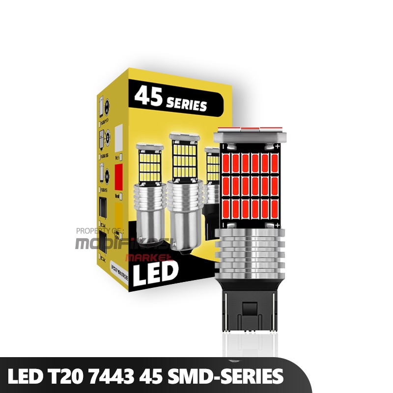 Jual LAMPU LED SEIN SIGN REM BRAKE TANCAP T20 7443 4 KAWAT 45 TITIK ...