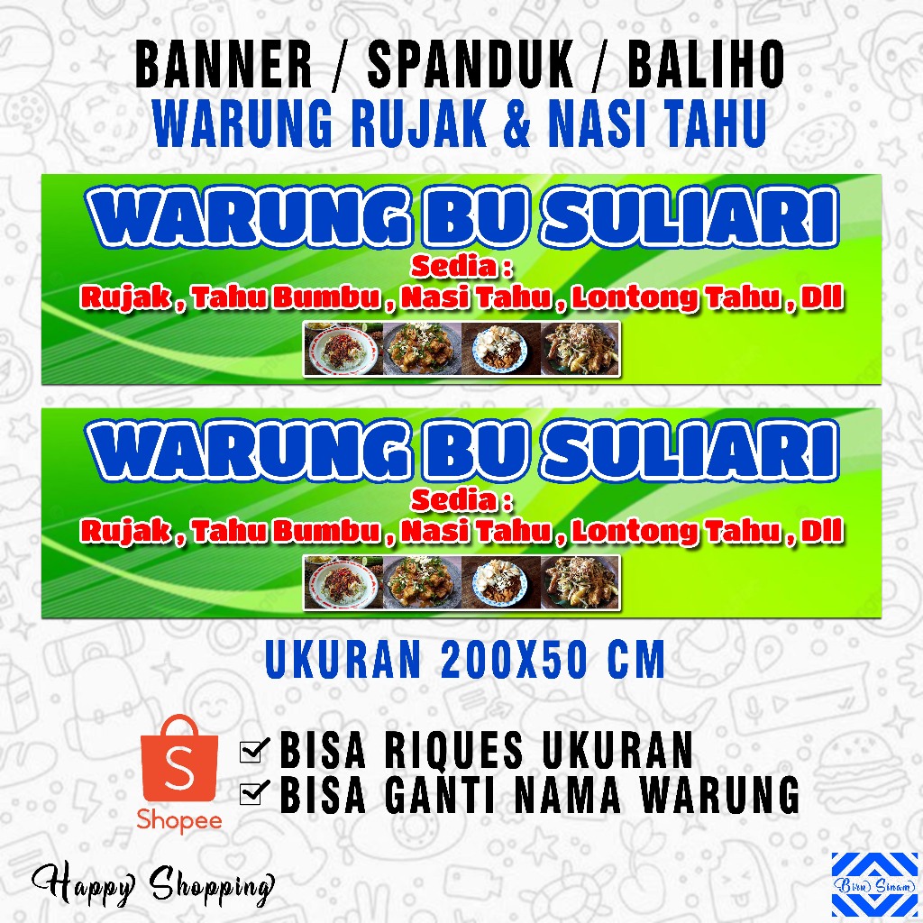 Jual Banner Spanduk WARUNG RUJAK & NASI TAHU MURAHHHH | Shopee Indonesia