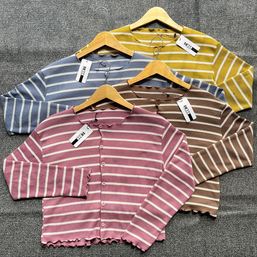 Jual Cardigan Rajut / Cardigan Crop / Cardigan Stripe | Shopee Indonesia