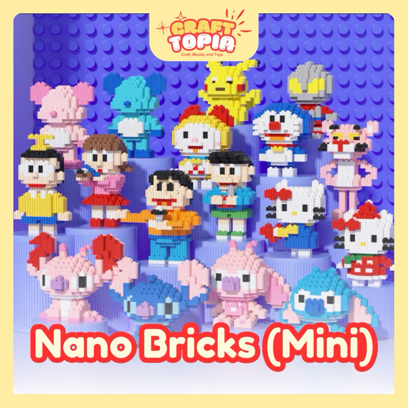 Jual [CRAFTOPIA] Nano Bricks Blocks Mini Doraemon, Mario, Luigi, Stitch ...