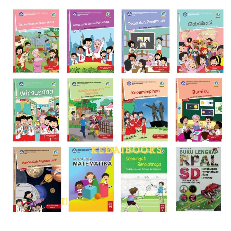Jual Buku Tematik Kelas 6 Tema 1 2 3 4 5 6 7 8 9 Matematika kamus ...