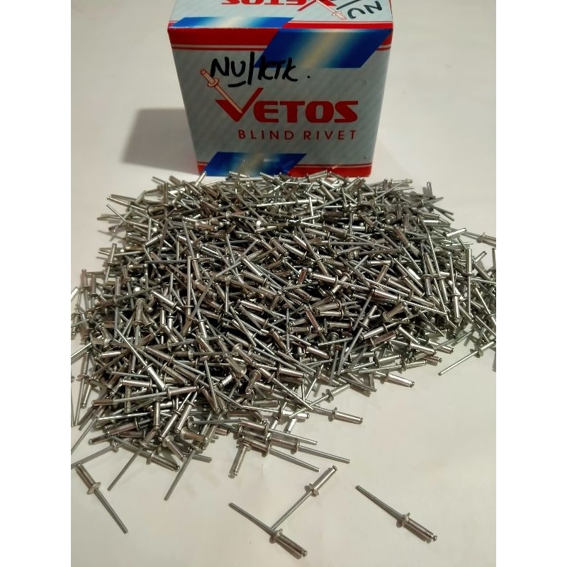 Jual Paku Rivet No.450 3,2mm X 12,7mm Blind Rivet /Paku Tembak @50 Pcs ...