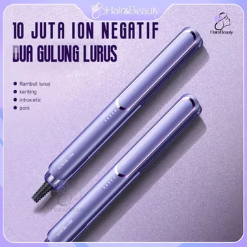HIB 0006 NEW Catokan Rambut 2 In 1 Catok Lurus Dan Keriting Alat Pelurus Rambut Ion 10 Detik