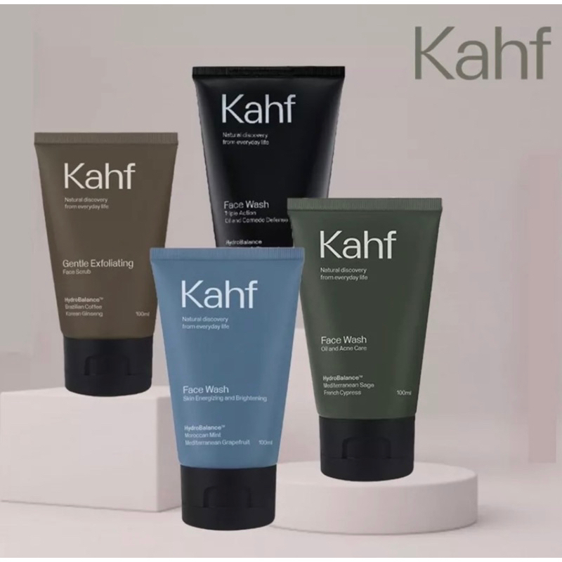 Jual Kahf Face Wash 100ml/sunscreen 30ml (TUBE) Sabun Wajah Pria/Cuci
