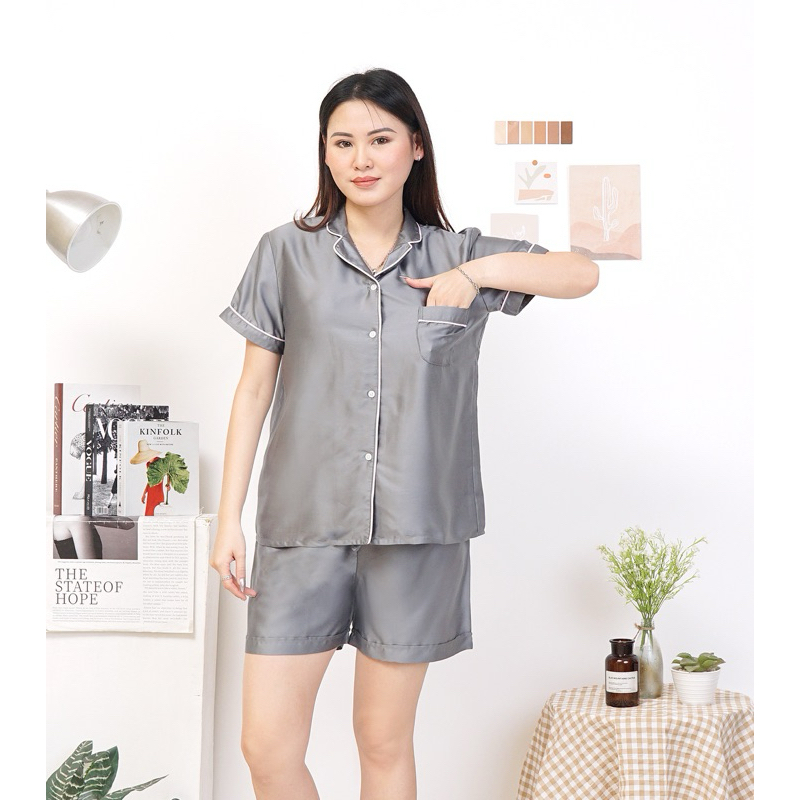 Jual Basic Pajamas set Polos Organic tansselss | Shopee Indonesia