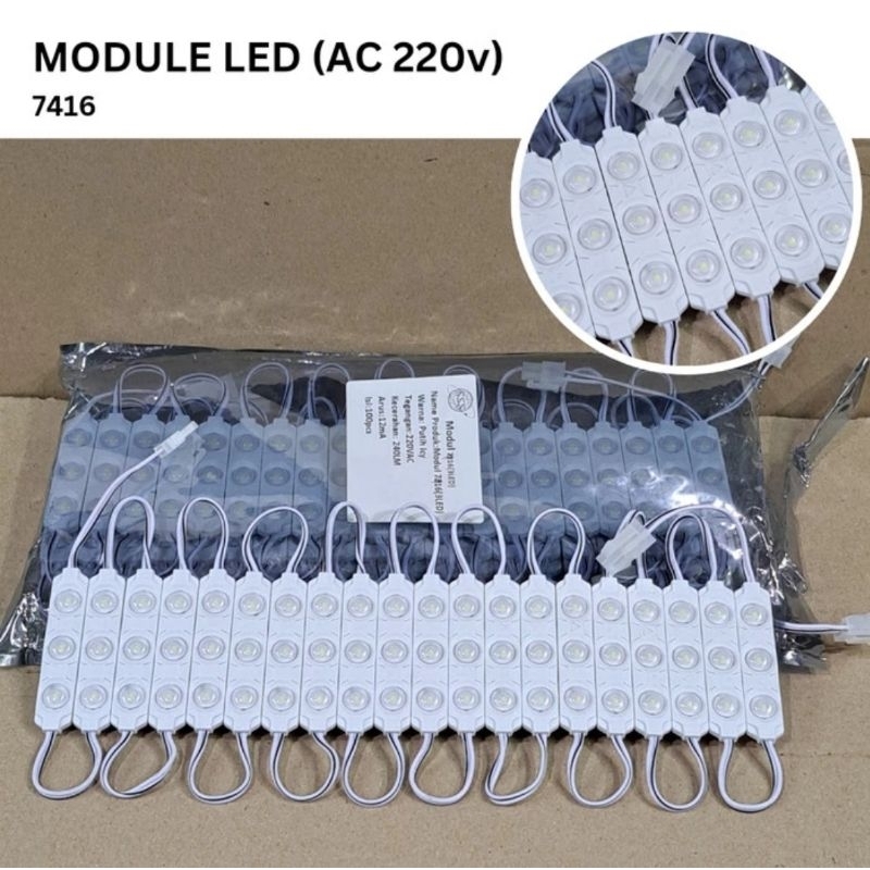Jual modul 3 led 7416 AC 220v langsung colok listrik per 20 | Shopee ...