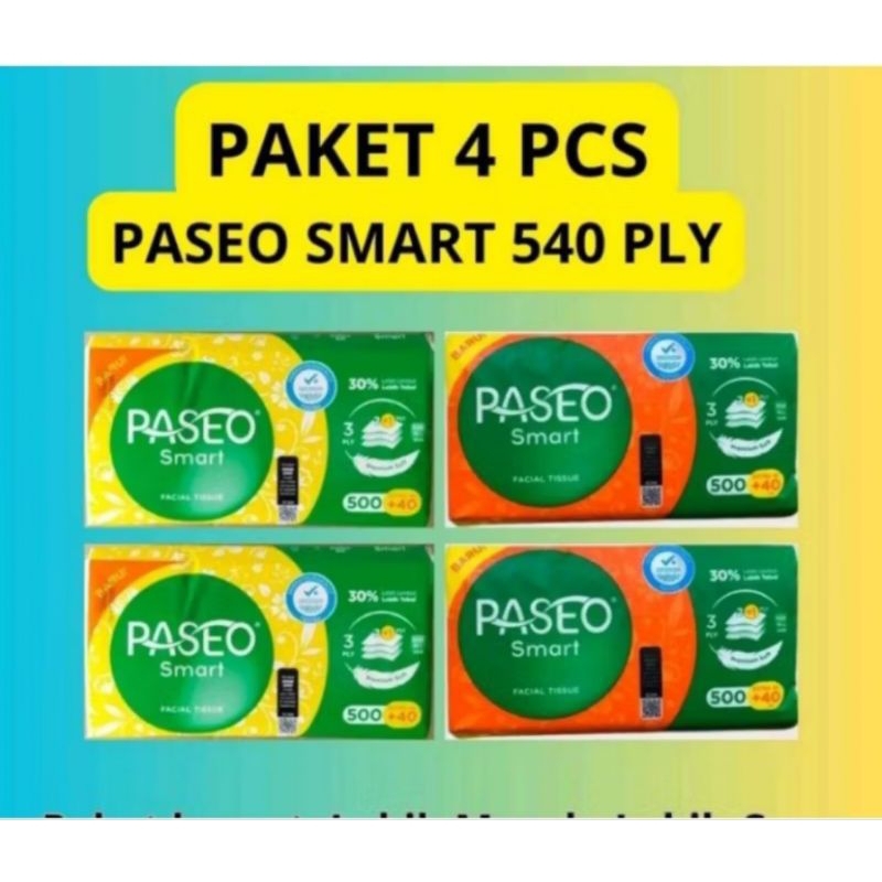 Jual PASEO SMART 540 HELAI PAKET ISI 4 | Shopee Indonesia
