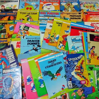Komik Cergam Lama Smurf , Tin Tin , Arad Maya, Johan & Pirlout , Spirou & Fantasio , Ramtamtan & Kierikieli