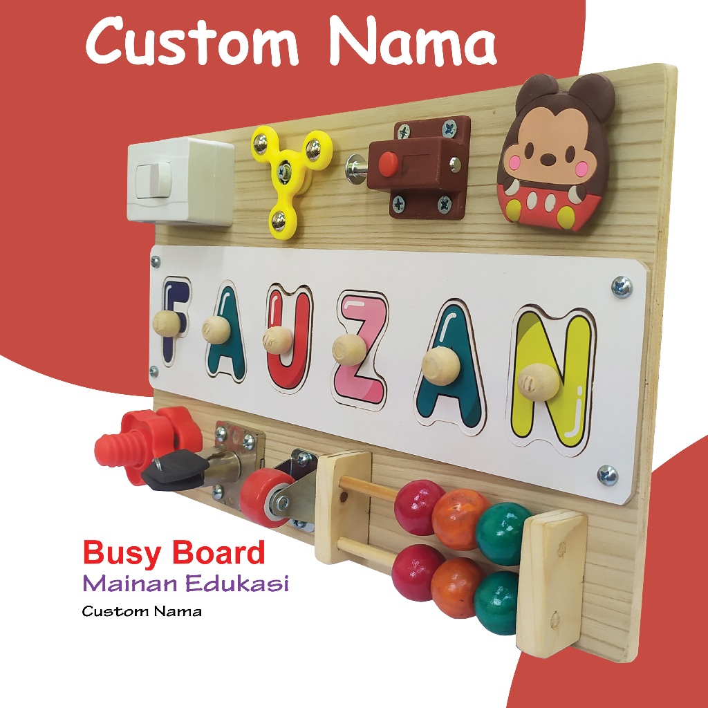Jual Busy Board Mainan Edukasi Custom Nama | Shopee Indonesia