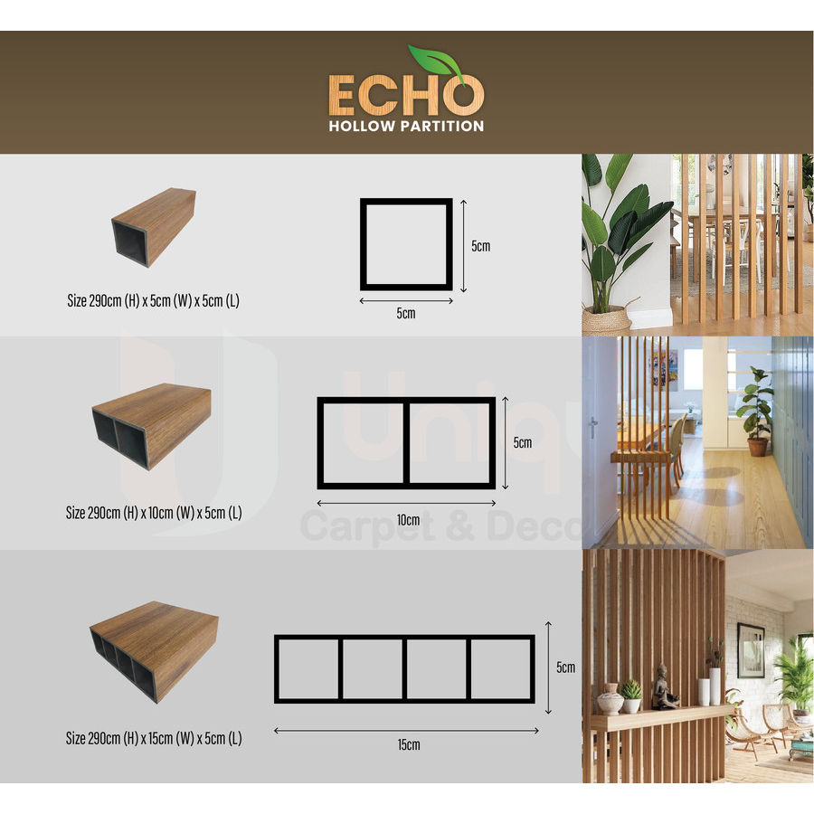Jual Echo Partisi Hollow / Kisi Kisi Pembatas Ruangan Interior Balok ...